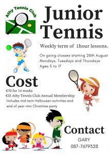 Add Junior Tennis Lessons 2017